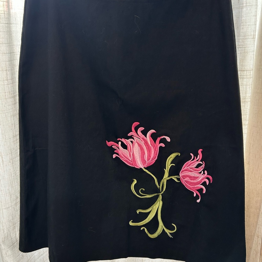 Speechless Y2K Black Skirt with Pink Flower